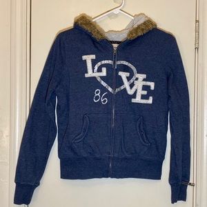Active Basic Brand Fleece Lined Love Hoodie Jacket
